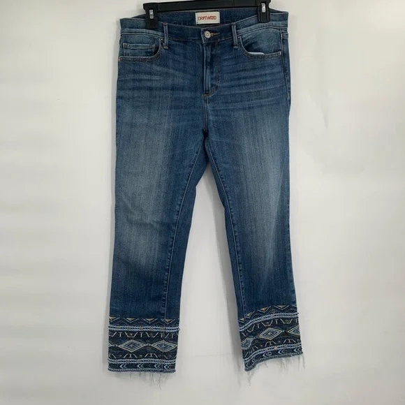 DRIFTWOOD Colette In Canary Jeans Embroidered Boho